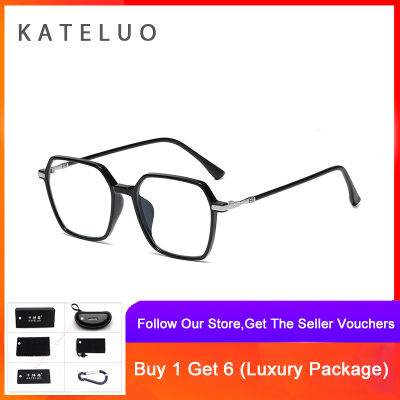 [พร้อมกล่อง] KATELUO LK307ผู้ชายและผู้หญิงแว่นตาป้องกันแสงสีฟ้าเดียวกัน TR90ตาข่ายสีแดงกระจกแบนขนาดใหญ่ป้องกันแสงสะท้อนรอบใบหน้ากรอบแว่นตา