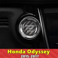 สำหรับ Honda Odyssey Start Stop Engine Mobil เคสคลุมปุ่มสติกเกอร์คาร์บอนไฟเบอร์จริง2015 2016 2017