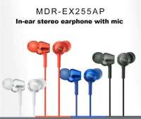 SONY MDR-EX255AP หูฟังสเตอริโอ3.5Mm หูฟังแบบมีสายพร้อมไมโครโฟนหูฟังสำหรับเล่นกีฬา