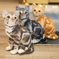 Stuffed Plush Cat Simulation Toy Pet Cat Doll Home Decoration Gift Ornament