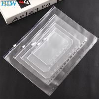 4PCS Convenient Clear PVC A7 A6 A5 B5 A4 Binder Pockets Clear Zipper Folders For 6-Ring Notebook Binder Files Reports Binder Note Books Pads