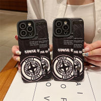 สายรัดข้อมือคุณภาพสูงเคสโทรศัพท์ Pu สำหรับ IPhone 11 12 13 14 Pro Max XR Xs Max 7 8 Plus เคสเข็มทิศสีดำแฟชั่นเคสโทรศัพท์กันกระแทก