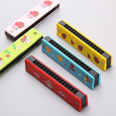 Children beginners introduction to kindergarten kids safe non-toxic harmonica wooden puzzle cartoon harmonica gift