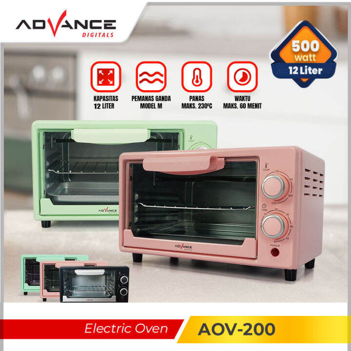 【Promo Ramadan+Garansi 1 Tahun】Advance Oven Listrik 12L 500W Low watt Electric Oven Lazada
