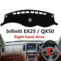 TAIJS แผงควบคุมรถปก Dash จ้าสำหรับ Infiniti EX25QX50ขวามือไดรฟ์อัตโนมัติลื่นสีอาทิตย์ Pad พรม