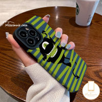 MissConnie เคสกันกระแทกสัตว์ประหลาดสไตล์เกาหลีเข้ากันได้กับ IPhone 12 11 13 14 Pro Max XR 7 8 Plus X XS MAX 7Plus วัสดุของเคสหนังมหาวิทยาลัยมอนสเตอร์ที่น่ารัก