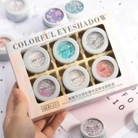 Wodwod อายแชโดว์กลิตเตอร์ กากเพชร 6 สี Streamer dazzle color plasticine Monochrome eye shadow cream