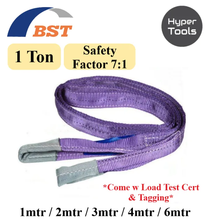 BST Webbing Sling Belt 7:1 - 1 Ton x 1mtr / 2mtr / 3mtr / 4mtr / 6mtr ...