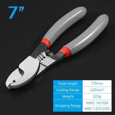 REIZ Electrician Pliers 78 Inch Diagonal Wire Cutting Stripping Hole Deburring Multifunction Household DIY Repair Hand Tool