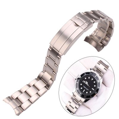 สร้อยข้อมือนาฬิกาข้อมือสายเหล็กสแตนเลส20มม. สำหรับ Rolex สายนาฬิกาข้อมือเงินแปรงปลายโค้งสายสำรอง CarterFa