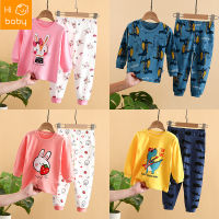 Cotton Long-Sleeved Underwear Set Baby Clothing Boys Printed Autumn Clothes Long Pants Childrens Homewear Girls