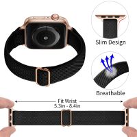 ﹊♂✸ VIOTOO Black Stretchy Loop Strap For Apple Watch Band 49mm ultra 38mm 44mm 42mm series 8 7 Women Elastics Nylon Watch Band