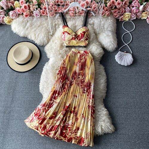 bohemian-vacation-beach-2pcs-set-women-floral-printed-short-strapless-tops-and-high-waist-pleated-long-skirt-suit-spring-summer-full-skirt