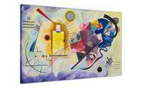 ภาพวาดที่มีชื่อเสียงโดย Wassily Kandinsky สีเหลืองสีแดงสีฟ้าพิมพ์ซ้ำภาพพิมพ์ผืนผ้าใบภาพศิลปะบนผนังภาพ1ชิ้นกรอบภายในหรือไร้กรอบ (หรือสีดำอะลูมินัมอัลลอยกรอบ)