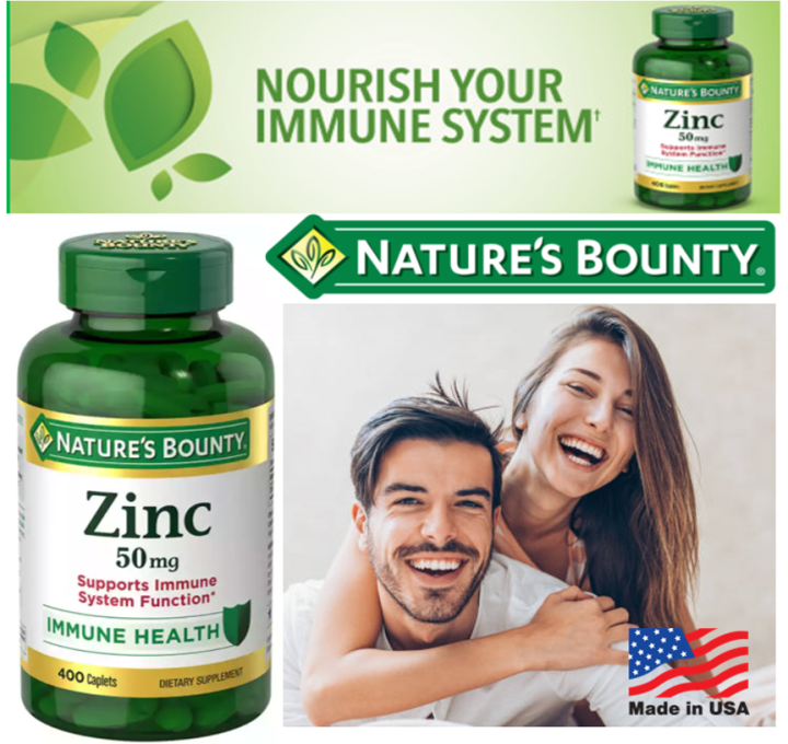 Nature's Bounty Zinc 50mg ขนาดใหญ่ 400 เม็ด ซิงค์ ขนาดครอบครัว Lazada
