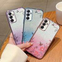 A05S ปลอกสำหรับ Samsung Galaxy แบบ A05 GalaxyA05 05 GalaxyA05S 2023 4G 5G เคสลายดอกไม้แวววาวแวววาวแบบนิ่มไล่ระดับสีสำหรับ SamsungA05 S เคสหลังแบบบาง TPU