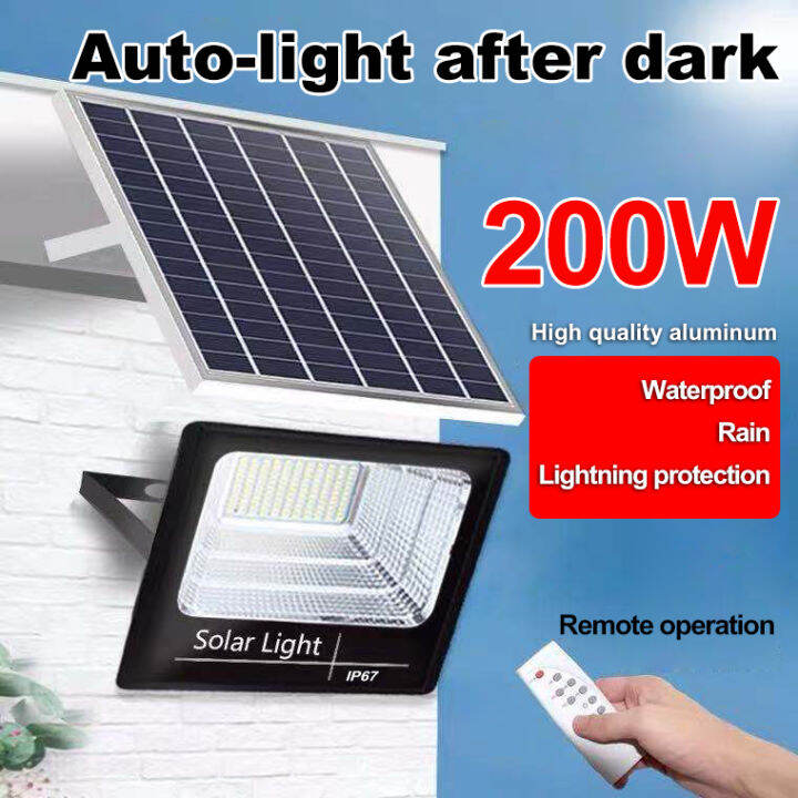 200W watts LED street solar light outdoor waterproof solar lights flood  lamp spotlight buld solar lamp powered with remote indoor for front gate  house garden terrace lighting complete set steady wall eavy