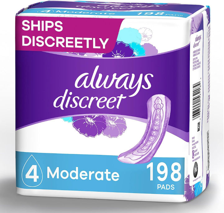 Always Discreet, Incontinence Pads, Moderate, Regular Length, 66 Count 