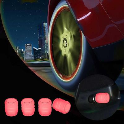【cw】Universal Fluorescent Luminous Tire Valve Stem Caps Car Tire Valve Caps Car Wheel Hub Glowing Dust-Proof Decorative Covers ！