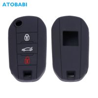 Silicone Car Key Case For Peugeot 508 208 308 2008 Citroen C4 Cactus Opel Corsa 3 Buttons Folding Remote Control Protector Cover