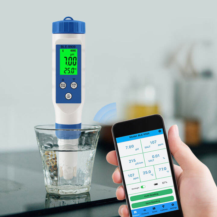 Yieryi Bluetooth Pool Salt Tester Water Quality Tester PH/EC ...