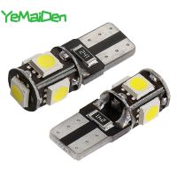 {ร้อน} 10ชิ้น T10หลอดไฟ LED Canbus 12V 5050 5 Smd 6000K 5W5 W5W ไม่มีข้อผิดพลาดรถด้านข้างไฟ LED โคมไฟสว่างมากสีขาว