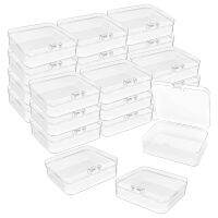 24 Pcs Mini Plastic Storage Containers Box 3.3X3.3 Inches Empty Hinged Box For Jewelry Hardware Game Pieces Crafts