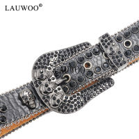 Rhinestone Belt For Women Men Fashion Skull Belt Luxury Designer Diamond Studded Waistband Cowboy For Jeans Ceinture Femme