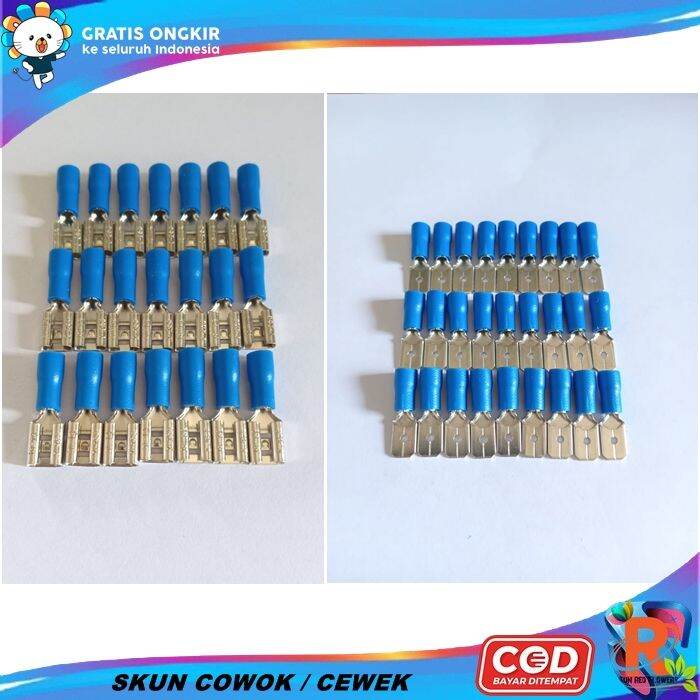 Skun Kabel Skun Cowok Cewek Sekun Socket Penyambung Kabel untuk Motor