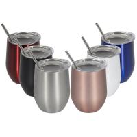 【CW】2Pcs/set Stainless Steel 12oz Beer Cup Wine Tumbler Portable Outdoor Travel Coffee Cocktail Drinking Mugs Metal Cup