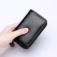 nd RFID Genuine Leather Women Zipper Credit Card Holder Female Cow Leather Minimalist Passport Travel Wallet