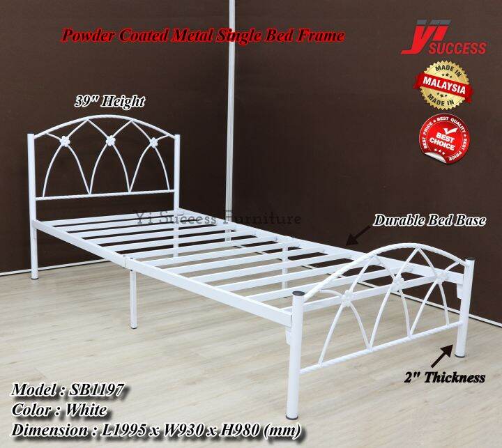 Yi Success Gomes Single Metal Single Bed Frame / Powder Coated Metal ...