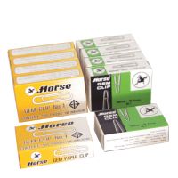 ตราม้า ลวดเสียบกระดาษ เบอร์ 1 แพ็ค 10 กล่อง คละแบบ/Horse brand wire plug in paper No. 1, pack of 10, assorted designs