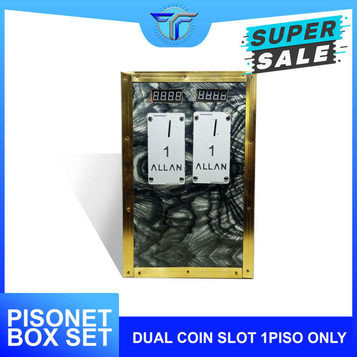 TWIN 1 PESO COINSLOT COINBOX FOR 1 PESO ONLY OLD