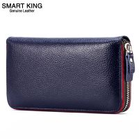 COD KKW MALL Smart King 100 Genuine Leather 2020 New Womens Long Wallet Top Layer Cow Leather Casual Clutch Bag Fashion Purse Wallets for Women Girls Cowhide