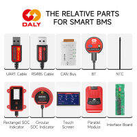 Smart BMS Accessory Bluetooth USB to UART RS485 Cable CANBUS Power Board Touch LCD Screen for daly 3s 4s 5s 6s 10s 13s 14s BMS