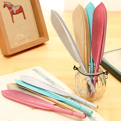 Jonvon Satone 20 Pcs Feather Pens Korean Cute Feather Pen Handle Stationery Wholesale Retro Creative Pen Personality Neutral Pen