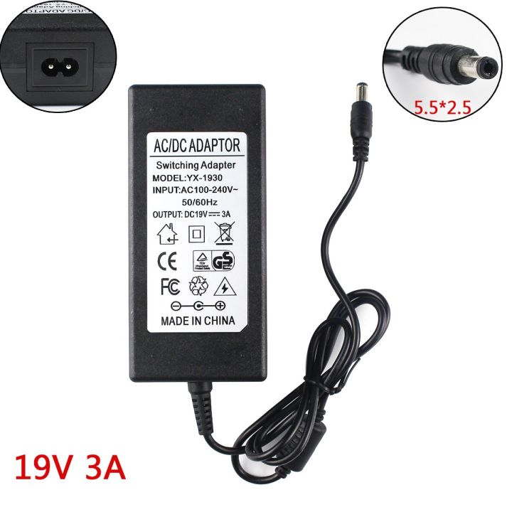 19V 3A 5.5*2.5 AC/DC Charger Adapter Compatible Harman Kardon Go + Play ...