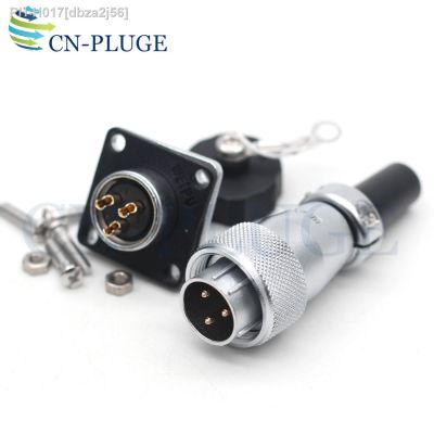 WEIPU WS16 Square Flange 16mm Chassis Panel Mount 3 pin Metal Aviation Circular Cable Connector IP67