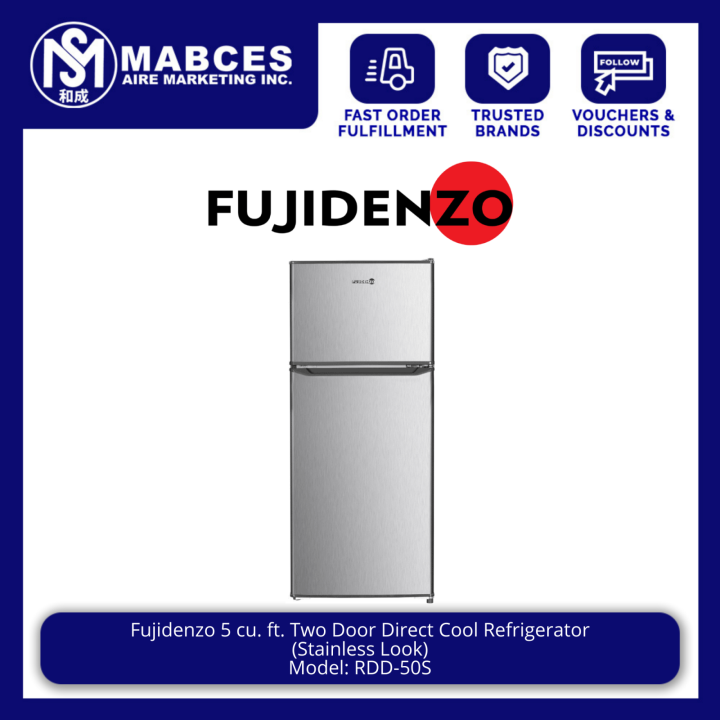 Fujidenzo 5 cu. ft. Two Door Direct Cool Refrigerator RDD50S Lazada PH