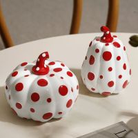 2 White Ones Yayoi Kusama Pumpkin Polka Dot Art Decor Abstract Sculpture Luxury Office Home Decoration Accessories Ornament Interesting Gifts