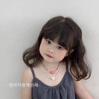 CUTE BABY?พร้อมส่ง?สร้อยคอลูกปัด หัวใจแฟชั่นปรับขนาดได้ สำหรับเด็กผู้หญิง(855)