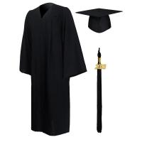 2023 NEW Graduation Gown College School Uniform Clothing Cap Set Unisex Matte Clothes For High School With Tassels Year Stamp...