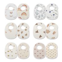 【DT】hot！ 2Pcs Newborn Baby Cotton Gauze Bibs 6-layers Soft Infant Boys Burp Children Feeding Saliva