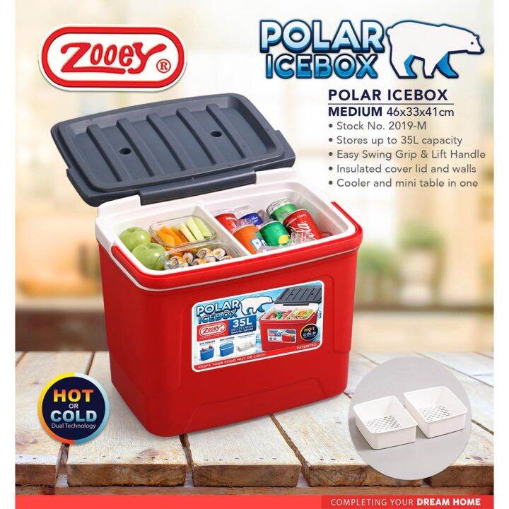 Cooler ZOOEY BRAND HIGHQUALITY COOLER BOX Polar Ice Box Large 35 Liter