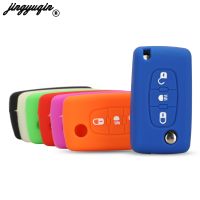 ▥ Silicone 3 Buttons Silicone Remote Car Key Case Cover Fob For Citroen C4 C5 C6 C4 Picasso 2008-2011 Protector Holder