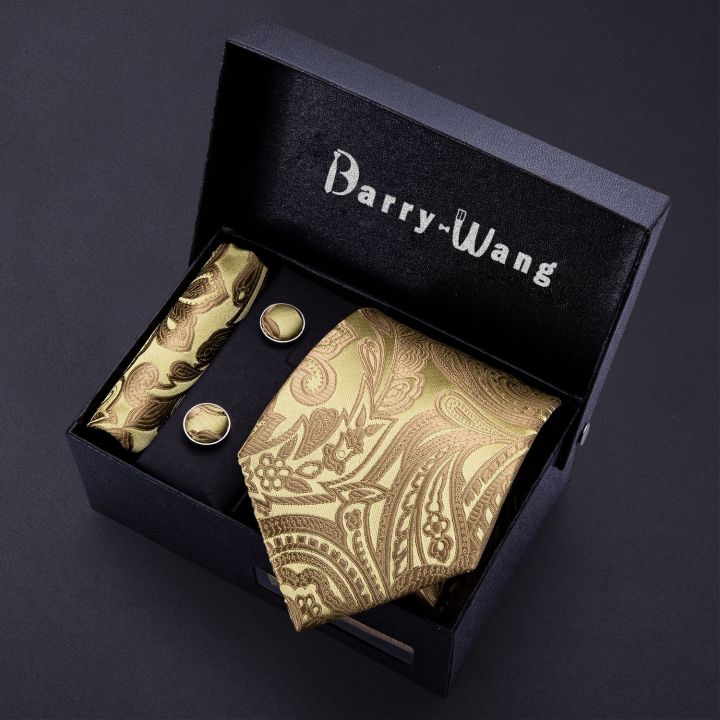 gold-men-tie-paisley-silk-tie-pocket-square-gift-box-set-barry-wang-luxury-designer-neck-tie-for-men-male-gravat-wedding-bb-5150