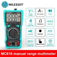 ZZOOI Mileseey NCV Digital Multimeter Auto Ranging AC/DC voltage meter Flash light Back light Large Screen Clamp Meters