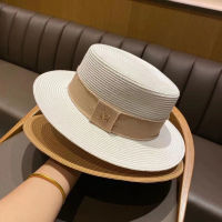 New Summer Womens Boater Beach Hat Wide Side Female Casual Panama Hat Lady Classic Flat Bowknot Straw Sun Hat Women Fedora