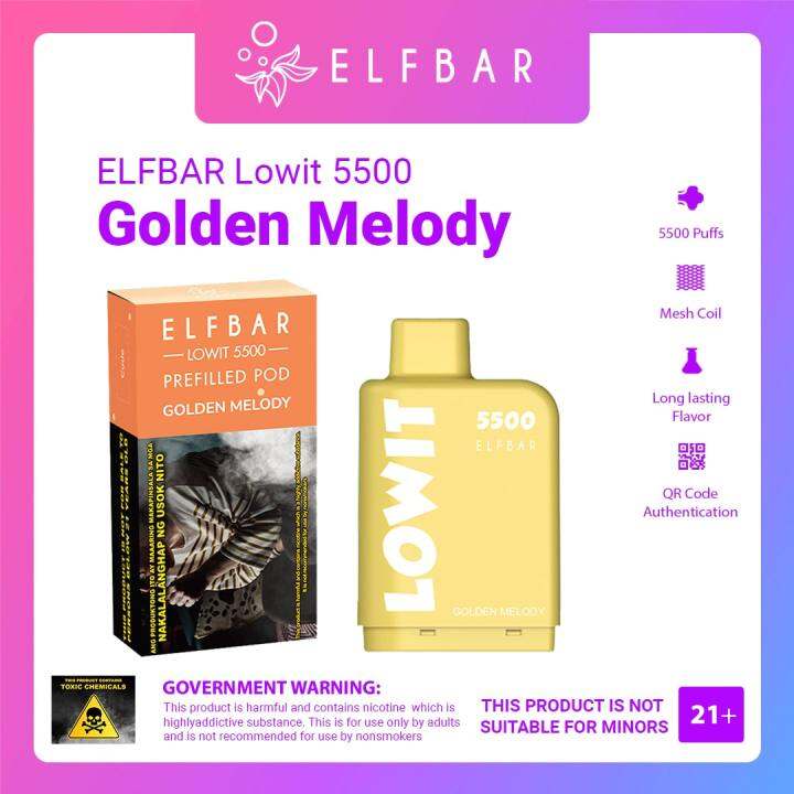 ELFBAR Lowit 5500 Disposable Vape Golden Melody Lazada PH
